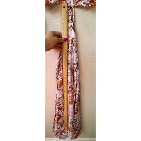 Hello Molly Don't Stop Me Mid-Riff Cut Out Puffy Sleeve Midi Dress Size 6 - Picture 11 of 14